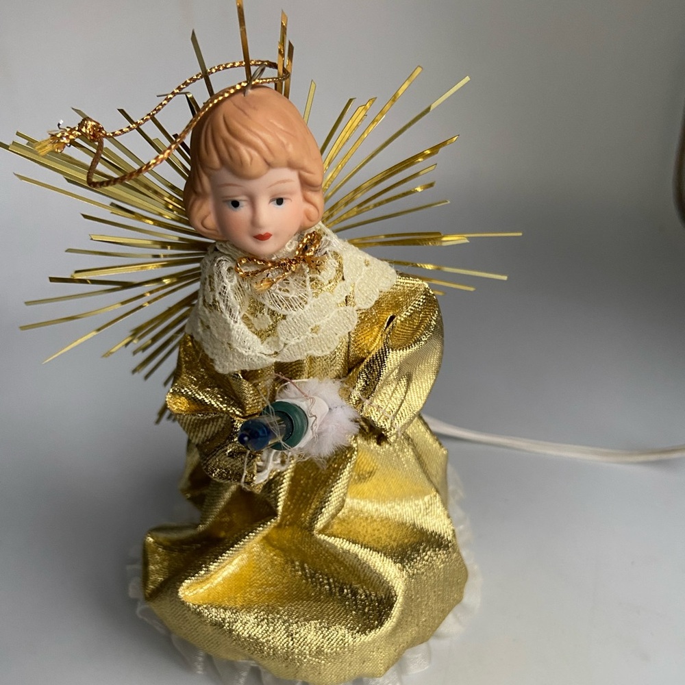 Gold Angel Christmas Tree Topper